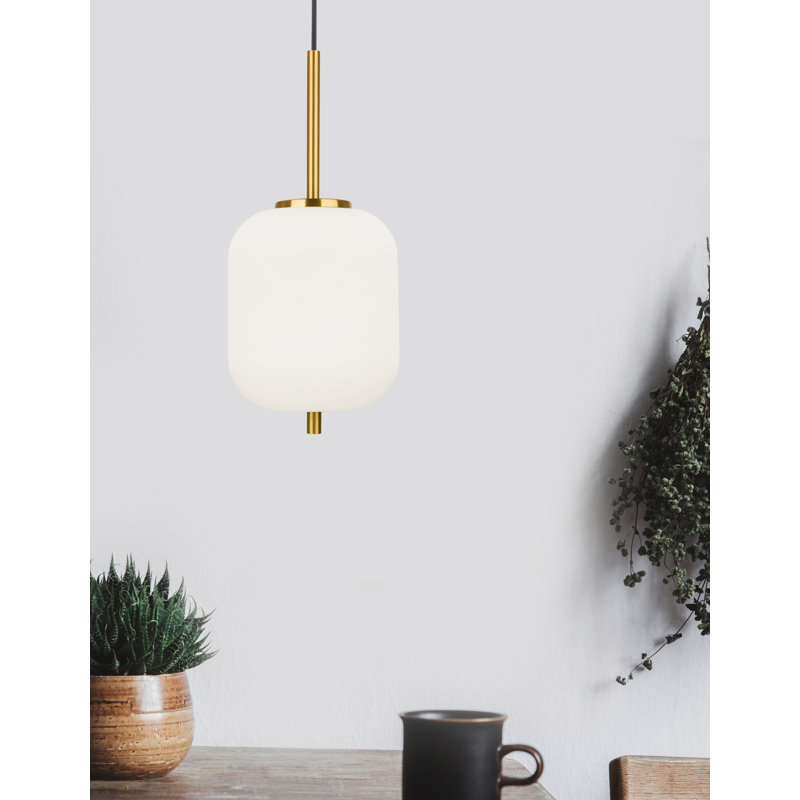 1 - Light Cylinder Pendant, 20cm H x 16.5cm W x 16.5cm D