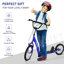 Scooters pour enfants avec 5 ans et plus, finition bleu foncé, trottinette à cadre en acier et conception réglable