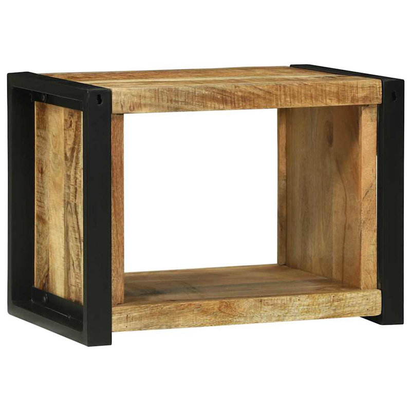 Wall Cube With Shelf 55 X 35 X 40 Cm Solid Mango Wood, Natural