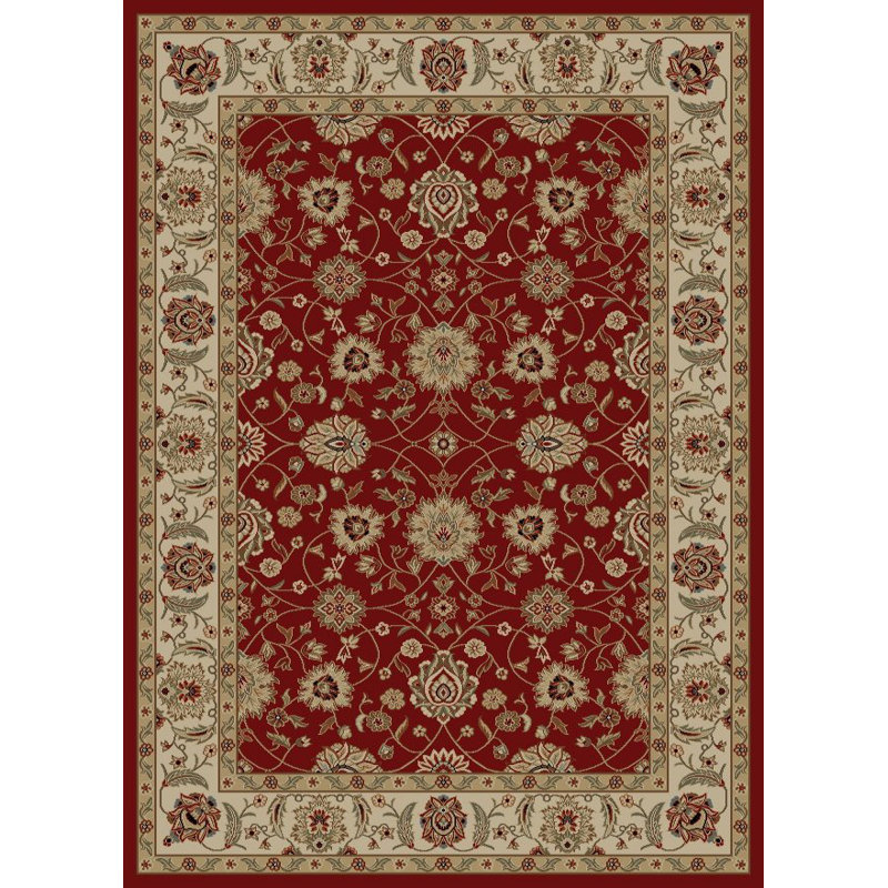Tapis rouge à tissage plat Bitner, Rectangle 9 pi 3 po x 12 pi 6 po