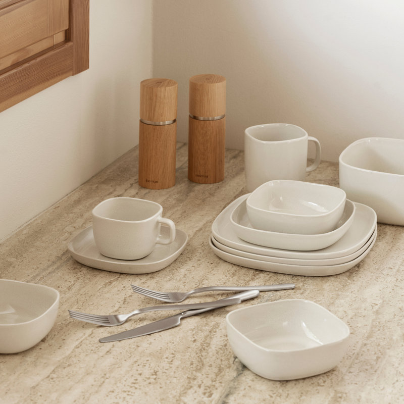 VAHLO Stoneware Salad/Dessert Plate, Gray