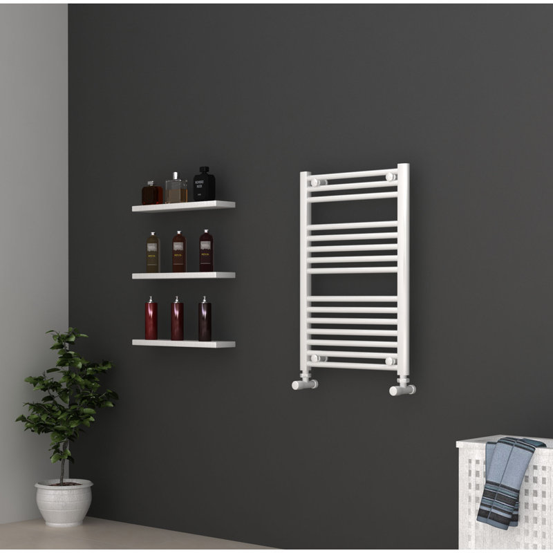 Shavonne Straight Towel Rail Heated Towel Rails, White, 75cm H x 50cm W x 3cm D
