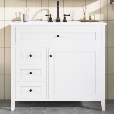 Meuble-lavabo blanc 36 po avec lavabo
