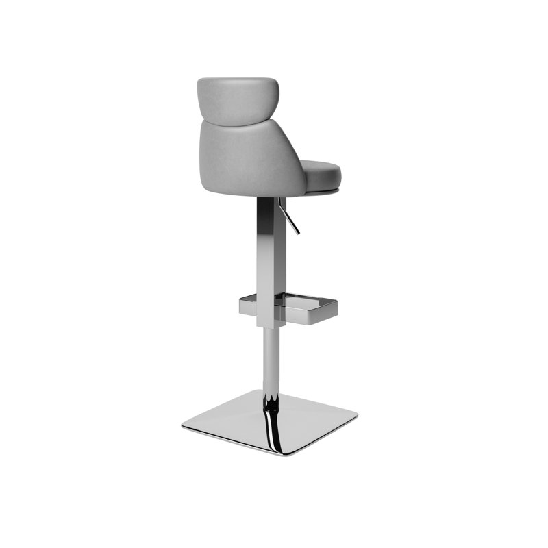 Height Adjustable Swivel Bar Stool, Grey