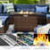 6-Person Slanted-Back Sectional Sofa With Fire Pit Table, Coffee Table