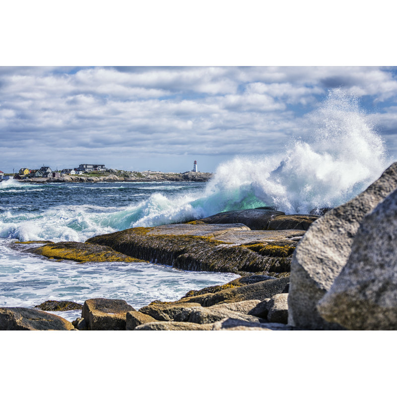 Briser les éclaboussures près du phare de Peggy's Point par Willowpix, H 24 po x l 36 po
