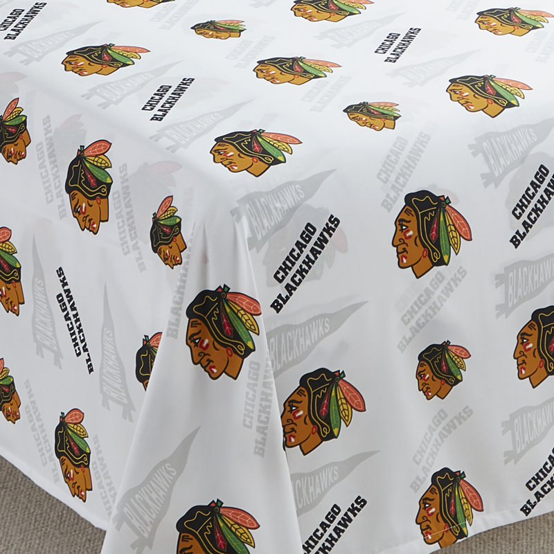 Ensemble de draps NHL par Sweet Home Collection, Chicago Blackhawks - Grand, Queen Sheet Set with 2 Pillowcases