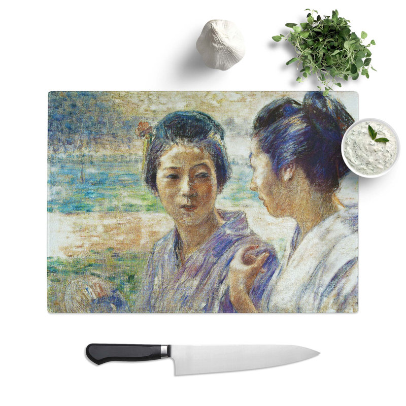 Tempered Glass a Stroll Chopping Board, 39 cm W x 28.5 cm L