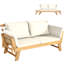 502.92cm Wide Acacia Garden Sofa with Cushions-70459083