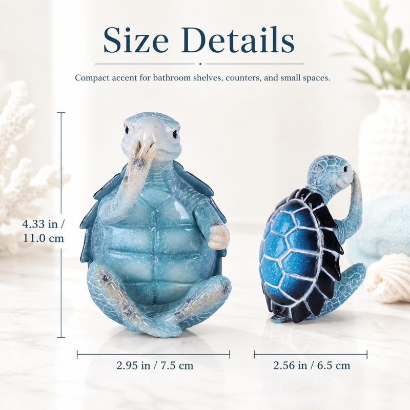 Sculpture intérieure en résine recouverte de nez de tortue assise