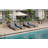 Outdoor Chaise Lounge Chair With 6-Position Adjustable Backrest,Acacia Solid Wood