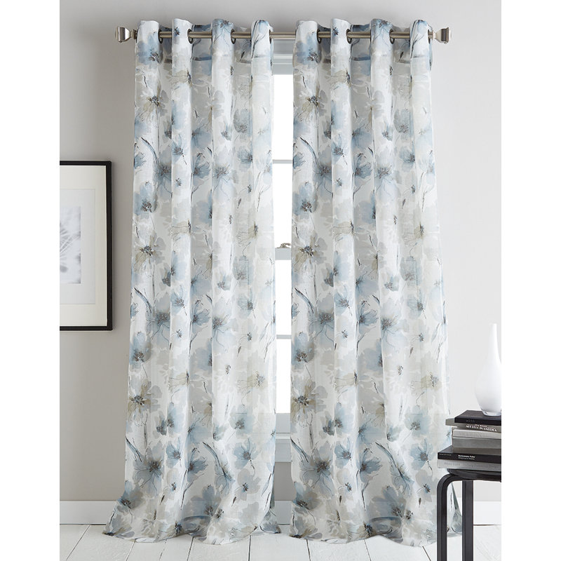 Rideau avec œillets Dkny Modern Bloom, Lin, l 50 po x L 84 po