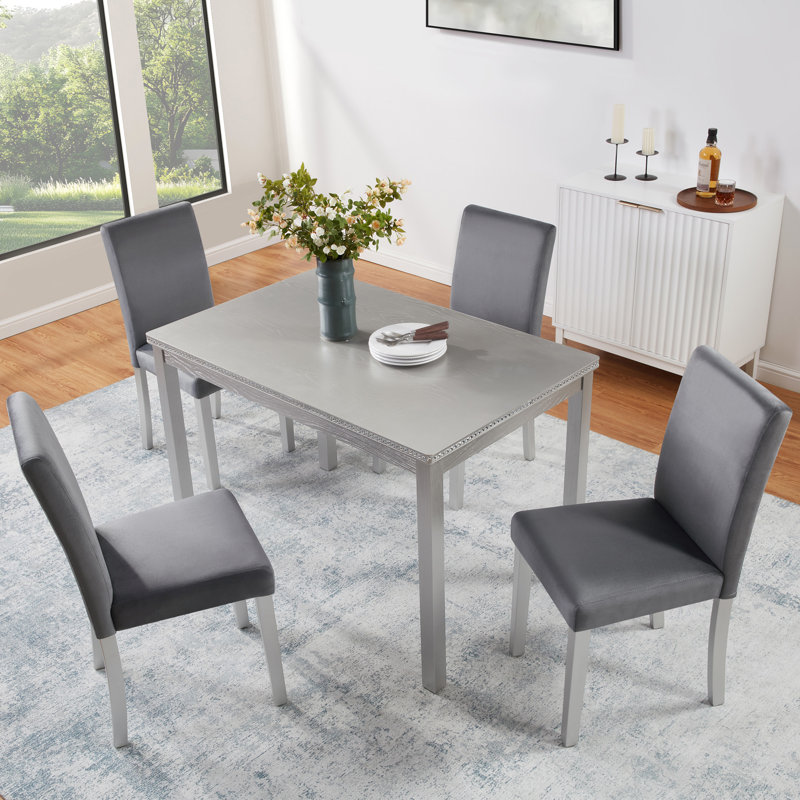 Ensemble de table de salle à manger 5 pièces, H 30 po x L 45,5 po x l 28,5 po