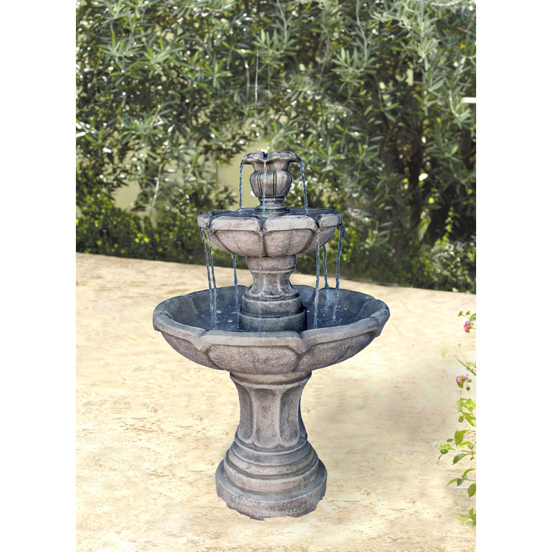 Cast Stone Positano Tiered Fountain, Charcoal