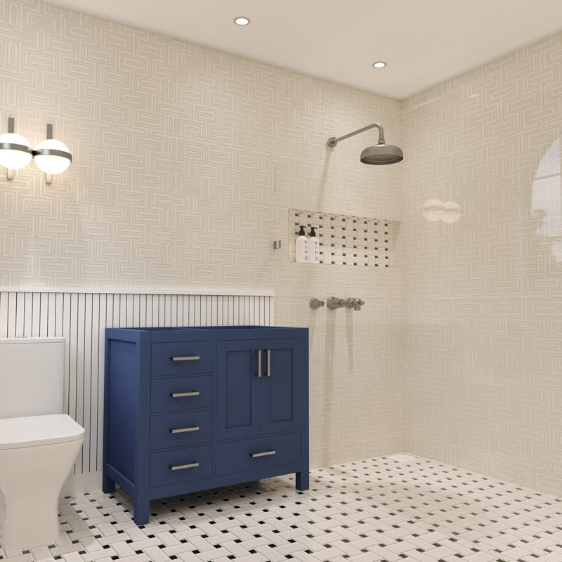 Base de meuble-lavabo simple 35 po Rooh, Bleu marine