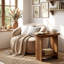 Table de bout en bois massif pour le salon, table d'appoint rectangulaire étroite avec 2 tablettes de rangement, table de chevet pour la chambre à coucher, l 23,6 po x P 11,8 po x H 23,6 po