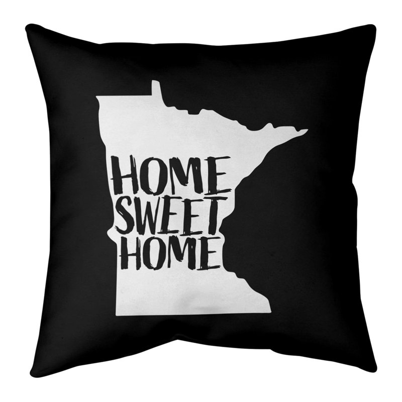 Coussin doux home, H 14 po x l 14 po, Minnesota, Noir