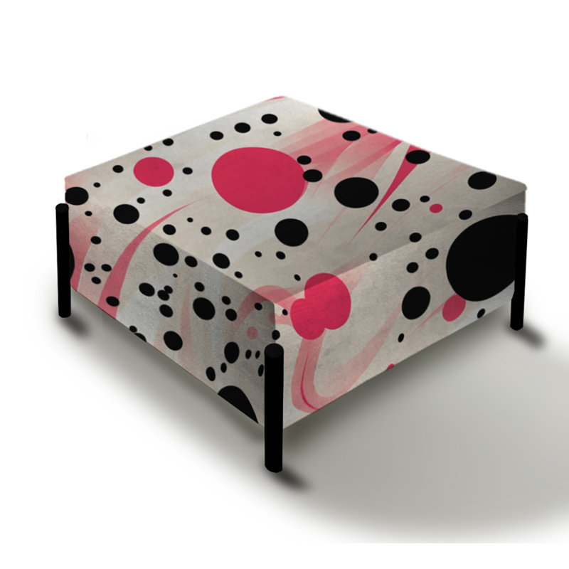 Grand repose-pieds carré à pois Poupart Dynamic Doodle Dots III