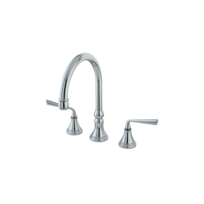 Copenhagen Double Handle Widespread Kitchen Faucet, Polished Chrome