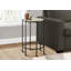 Petite table d'appoint ronde pour le salon et la chambre à coucher - Stratifié pierre crème et table de chevet en métal noir | Idée de cadeau