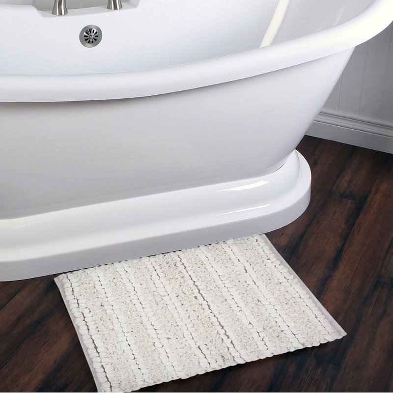 Tapis pour salle de bain Melina, l 27 po x L 45 po, Ivoire