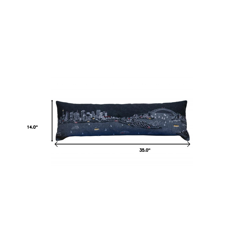 Coussin lombaire 14 "x 35" Sydney, 14 po x 35 po, gris