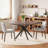47.2" Solid Wood Round Dining Kitchen Table For 4-6 People With Intersecting Pedestal Base-98405875-98405879