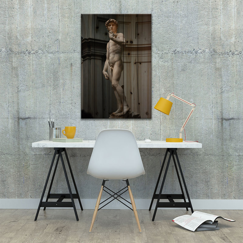 «David» par Michelangelo, impression sur bois sans cadre, L 26 po x H 40 po