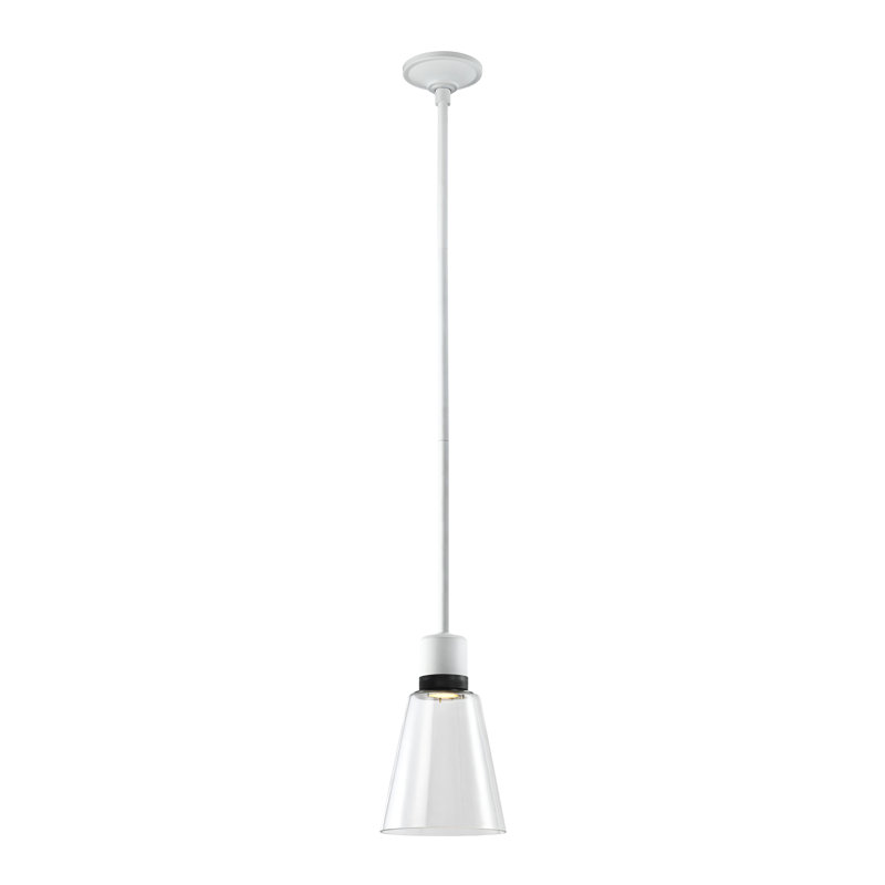 Zigrina Pendant, Matte White/Satin Brushed Black