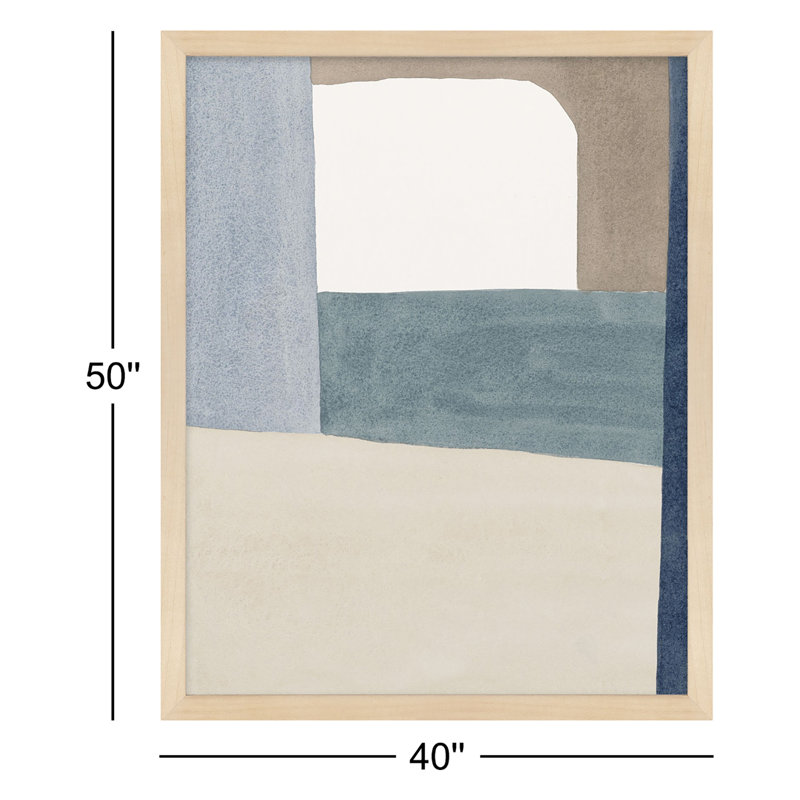 The Balance Of Taupe And Indigo 1 Print by Julia Balfour, Brown Frame Paper, 50" x 40" x 1.25"