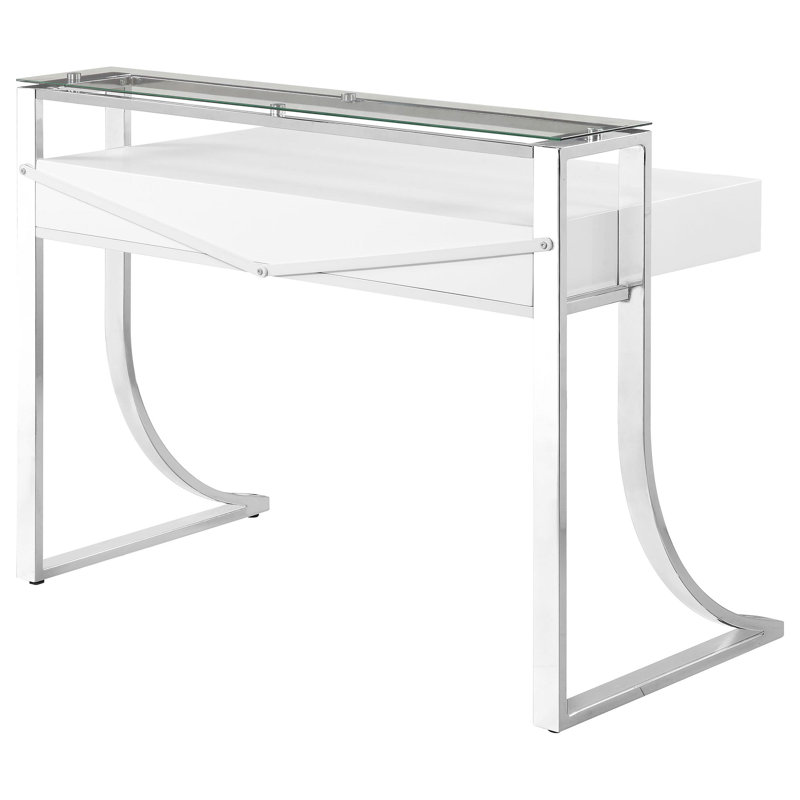 Bushman Glass Stainless Steel Writing Desk