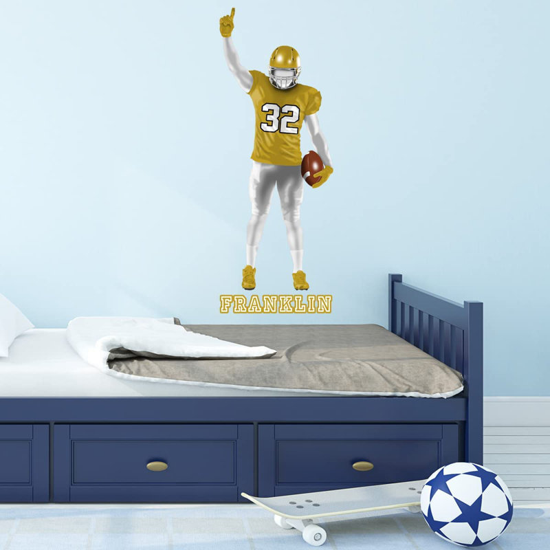 Adhésif décoratif footballeur, H 40 po x l 16 po, Oui, Or
