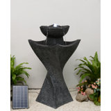 Resin Solar Pedestel Fountain with Light