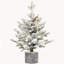 Sapin de Noël floqué de 90 cm avec pot, 70 lumières DEL blanc chaud et 365 branches