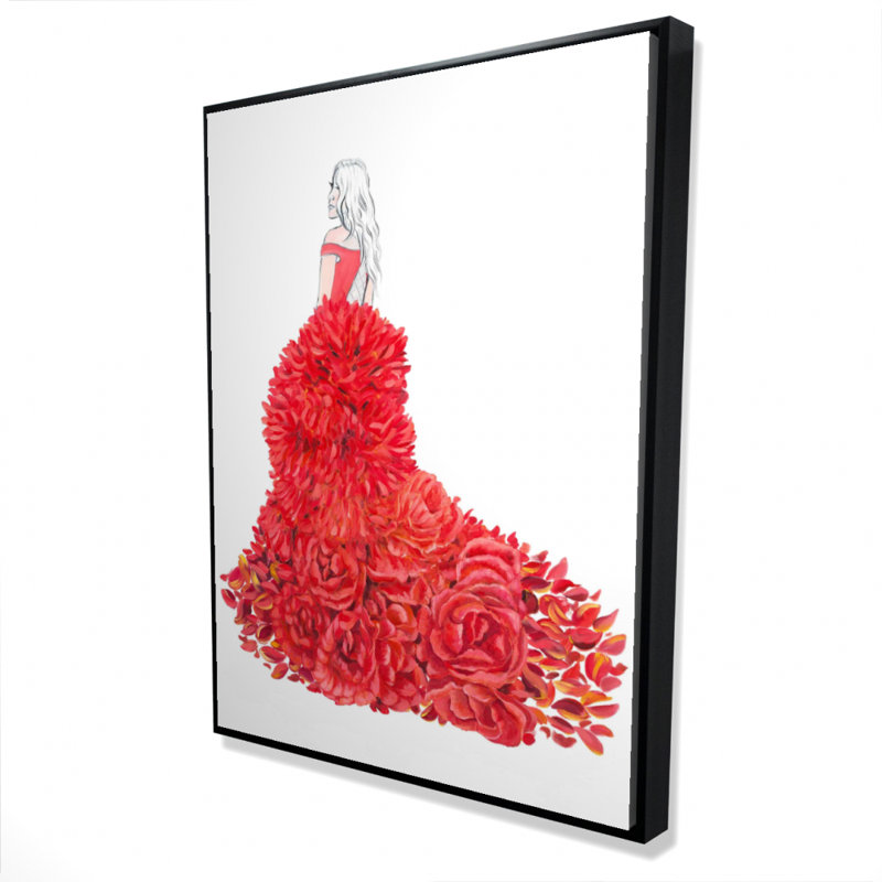 Impression de robe de fleur sur toile, H 48 po x l 36 po