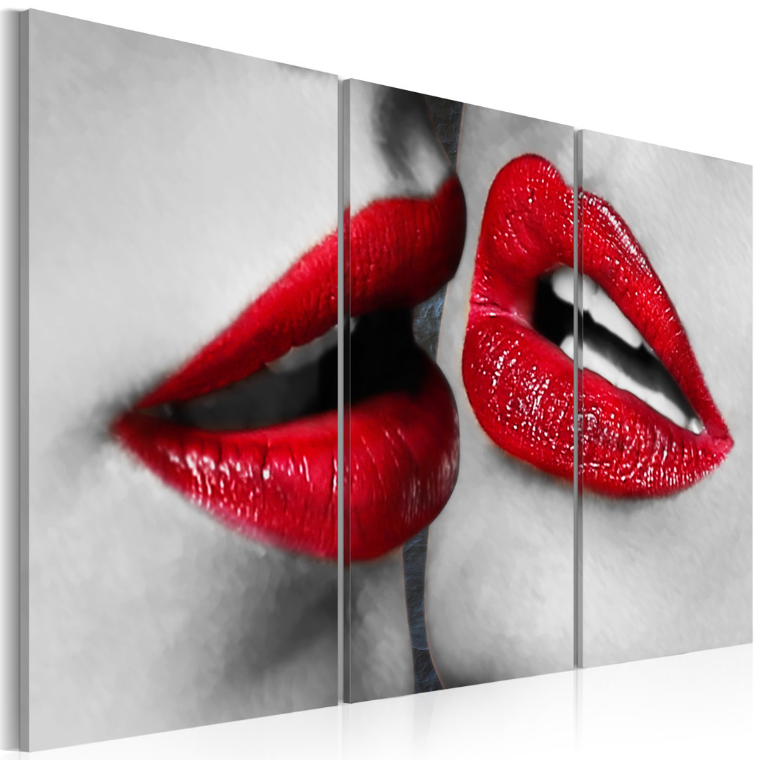 3-tlg. Leinwandbilder-Set Hot Lips