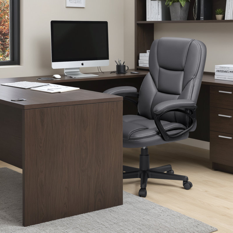 Lollie Executive Chair With Headrest, Gray