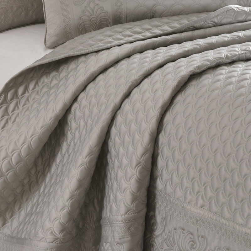 Lyndon Full/Queen Coverlet, Full/Queen Quilt, Silver
