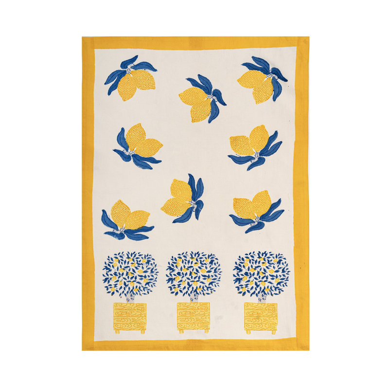 Lemon Tree Cotton Floral Tea Towel
