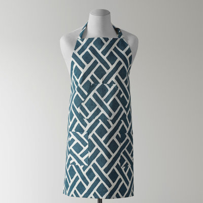 Printed Cotton Kitchen Apron for Women with Pockets Adjustable Unisex
