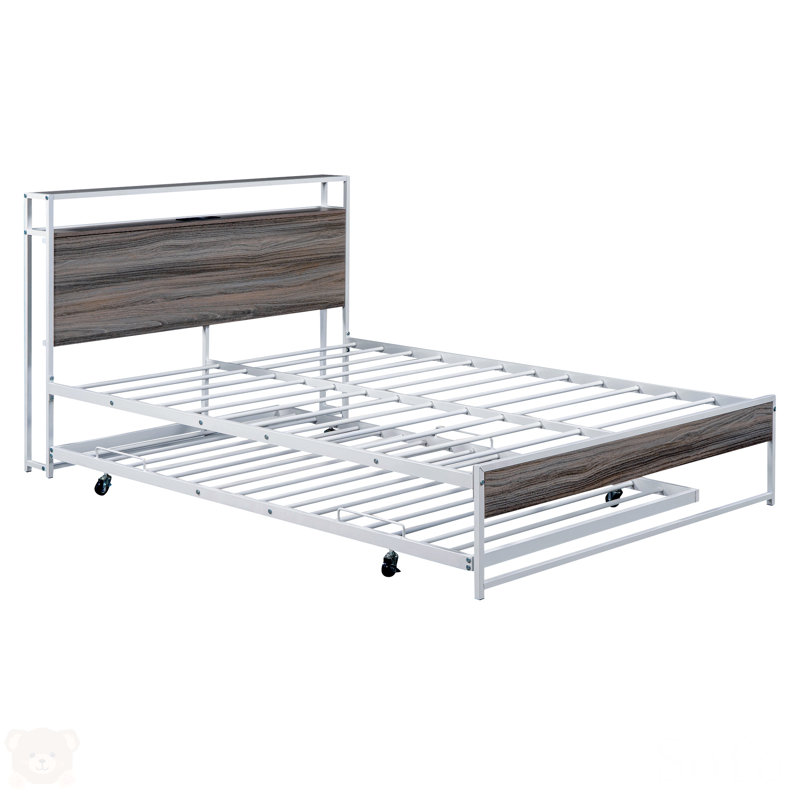 Full Size Metal Platform Bed Frame With Trundle
