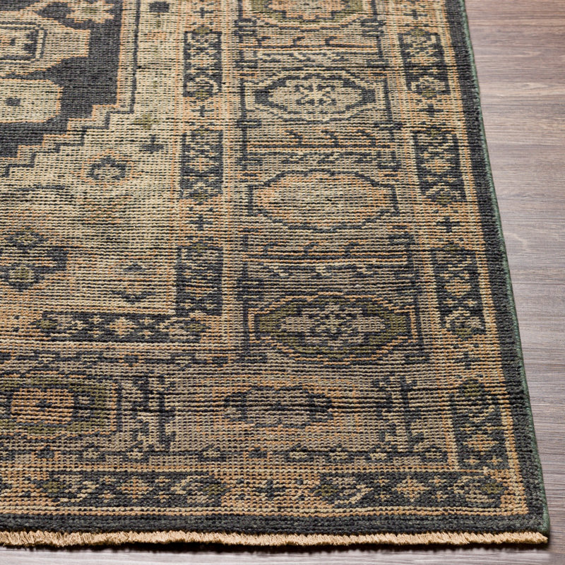 Meja Hand Knotted Wool Oriental Area Rug, Rectangle 9' x 12'