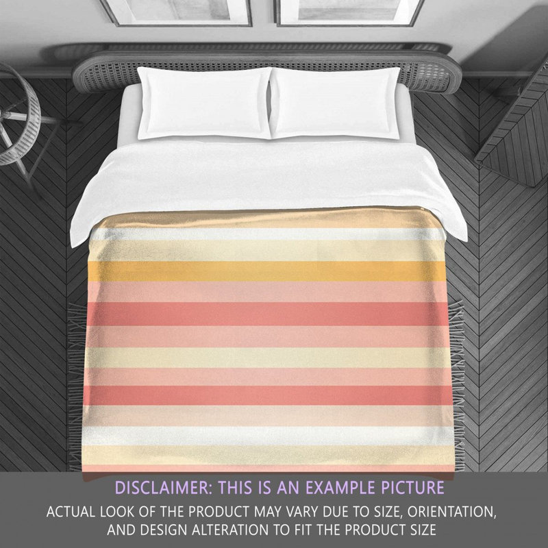 Striped Comforter, Twin Extra Long Comforter, Gold/Pink