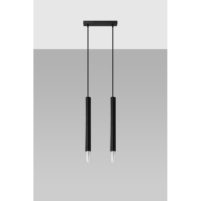 Jene 2 - Light Kitchen Island;Cylinder;Cluster Pendant, Black
