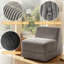 3-in-1 Folding Convertible Chair Corduroy Sleeper Convertible Chair for Small Spaces Grey