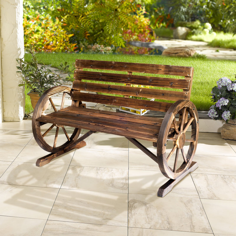 Solid Wood Fir Outdoor Bench, Brown