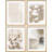 " Abstract Botanical Pictures Beige " 4 - Pieces-97782739-97782735