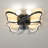 19.7 Inch Light Ceiling Fan With Lights Remote Control With Modern Butterfly Design Styling, Black, Fan For Bedroom, Living Room, Timing Function, Noiseless