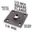 Tuyau industriel robuste 1/2 po X 8 po Ensemble de support de tablette carrée - paquet de 4