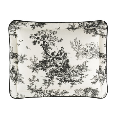 Bouvier Black Cotton Blend Floral Sham Set
